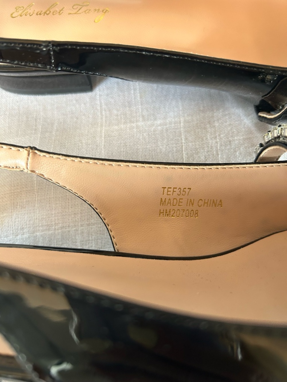 NW5 Women's Black Patent Slingback Flats with Diamond Strap Elisabet Lang 7 - Picture 5 of 5